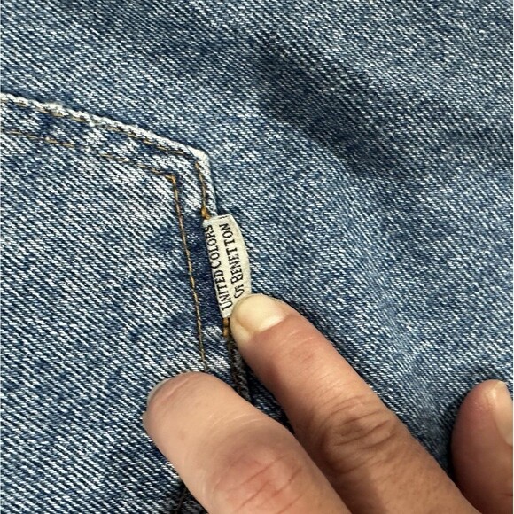 80's United Colors of Benetton Denim Blue Jean Skirt Vintage "TYPE DE NIMES" - Picture 5 of 8